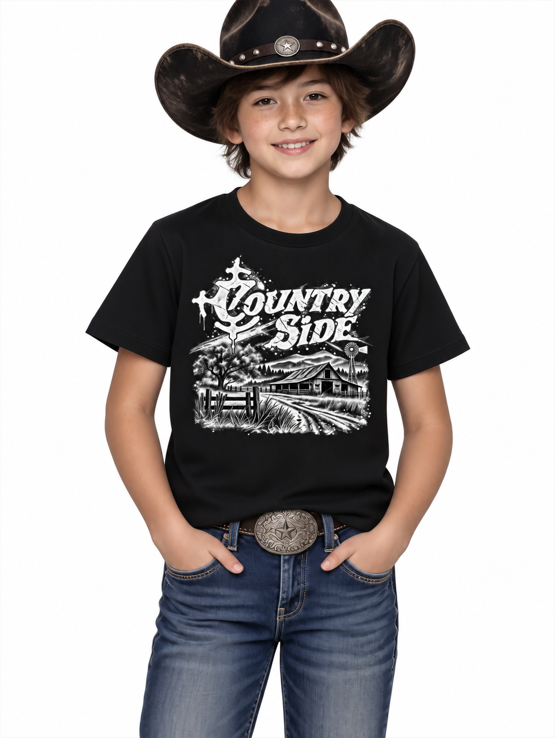 Country Side kids Crewneck T-Shirt